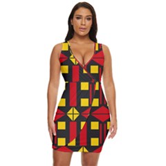 Abstract Pattern Geometric Backgrounds   Draped Bodycon Dress by Eskimos