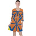 Abstract pattern geometric backgrounds   Quarter Sleeve Ruffle Waist Dress View1