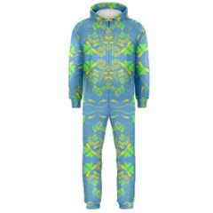 Floral Folk Damask Pattern Fantasy Flowers  Hooded Jumpsuit (men) by Eskimos