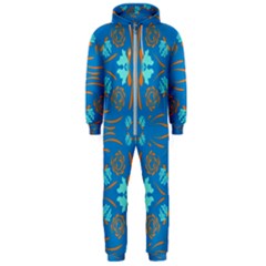 Floral Folk Damask Pattern Fantasy Flowers  Hooded Jumpsuit (men) by Eskimos