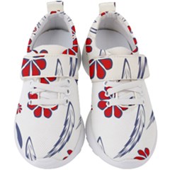 Folk Flowers Print Floral Pattern Ethnic Art Kids  Velcro Strap Shoes by Eskimos