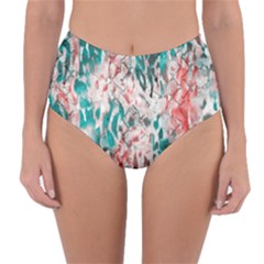 Colorful Spotted Reptilian Coral Reversible High-waist Bikini Bottoms by MickiRedd