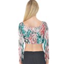 Colorful Spotted Reptilian Coral Long Sleeve Crop Top View2