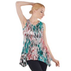 Colorful Spotted Reptilian Coral Side Drop Tank Tunic by MickiRedd