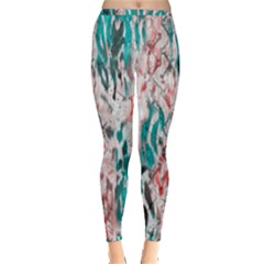 Colorful Spotted Reptilian Coral Inside Out Leggings by MickiRedd