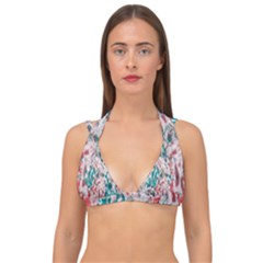 Colorful Spotted Reptilian Coral Double Strap Halter Bikini Top by MickiRedd