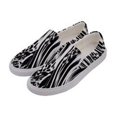 Zebra Leopard Black 7000 Women s Canvas Slip Ons by MickiRedd