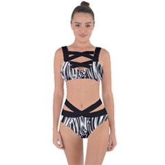 Zebra Leopard Black 7000 Bandaged Up Bikini Set  by MickiRedd