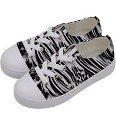 Zebra Leopard Black 7000 Kids  Low Top Canvas Sneakers by MickiRedd