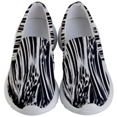 Zebra Leopard Black 7000 Kids Lightweight Slip Ons by MickiRedd