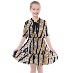 Tiger Snake Black 7000 Kids  All Frills Chiffon Dress by MickiRedd