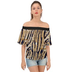 Tiger Snake Black 7000 Off Shoulder Short Sleeve Top by MickiRedd