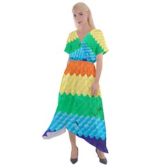 Mandalas-1084082 Textured-rainbow Cross Front Sharkbite Hem Maxi Dress by jellybeansanddinosaurs