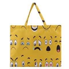 Emojis Zipper Large Tote Bag by Sparkle