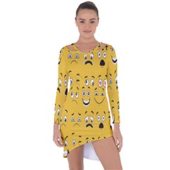 Emojis Asymmetric Cut-out Shift Dress by Sparkle