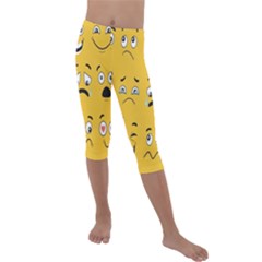 Emojis Kids  Lightweight Velour Capri Leggings  by Sparkle