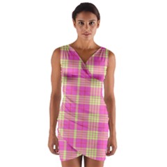 Pink Tartan 4 Wrap Front Bodycon Dress by tartantotartanspink