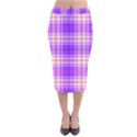 Pink Tartan 6 Velvet Midi Pencil Skirt View1