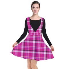 Pink Tartan-9 Plunge Pinafore Dress by tartantotartanspink