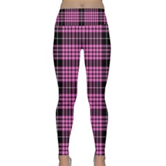 Pink Tartan 3 Lightweight Velour Classic Yoga Leggings by tartantotartanspink