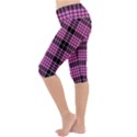 Pink Tartan 3 Lightweight Velour Cropped Yoga Leggings View2