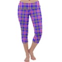 Tartan Purple Capri Yoga Leggings View1