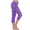 Tartan Purple Capri Yoga Leggings View3