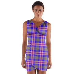 Tartan Purple Wrap Front Bodycon Dress by tartantotartanspink