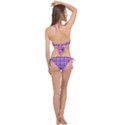 Tartan Purple Cross Front Halter Bikini Set View2