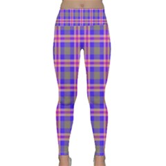 Tartan Purple Lightweight Velour Classic Yoga Leggings by tartantotartanspink