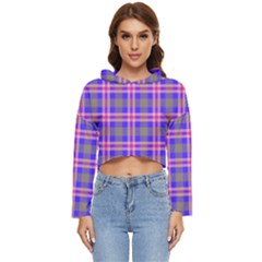 Tartan Purple Women s Lightweight Cropped Hoodie by tartantotartanspink