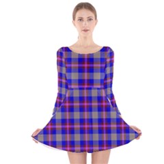 Tartan 2 Long Sleeve Velvet Skater Dress by tartantotartanspink