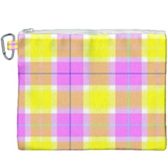 Pink Tartan-8 Canvas Cosmetic Bag (xxxl) by tartantotartanspink2