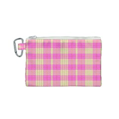 Pink Tartan 4 Canvas Cosmetic Bag (small) by tartantotartanspink2