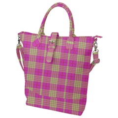 Pink Tartan 4 Buckle Top Tote Bag by tartantotartanspink2