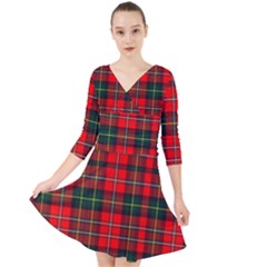 Boyd Modern Tartan 2 Quarter Sleeve Front Wrap Dress by tartantotartansred