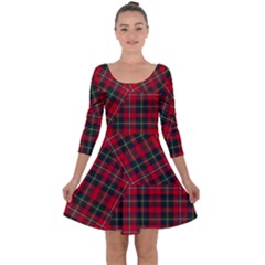 Boyd Modern Tartan Quarter Sleeve Skater Dress by tartantotartansred