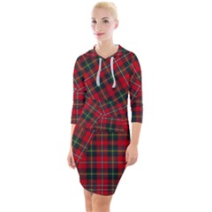 Boyd Modern Tartan Quarter Sleeve Hood Bodycon Dress by tartantotartansred