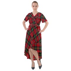 Boyd Modern Tartan Front Wrap High Low Dress by tartantotartansred