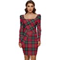 Boyd Modern Tartan Women Long Sleeve Ruched Stretch Jersey Dress View1