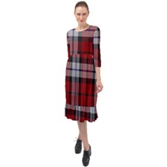 Brodie Dress Tartan Ruffle End Midi Chiffon Dress by tartantotartansred