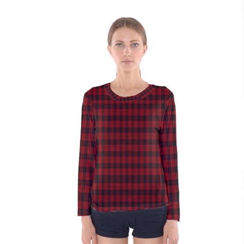 Tartan Red Women s Long Sleeve Tee by tartantotartansallreddesigns