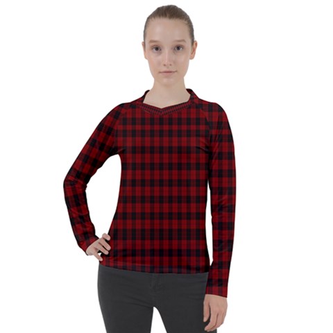 Tartan Red Women s Pique Long Sleeve Tee by tartantotartansallreddesigns