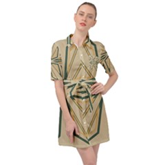 Abstract Pattern Geometric Backgrounds   Belted Shirt Dress by Eskimos