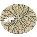 Abstract pattern geometric backgrounds   Wooden Puzzle Round View3