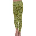 Floral folk damask pattern Fantasy flowers  Kids  Lightweight Velour Classic Yoga Leggings View4