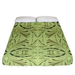 Floral Folk Damask Pattern Fantasy Flowers  Fitted Sheet (california King Size) by Eskimos