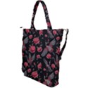 Cranes n Roses Shoulder Tote Bag View2