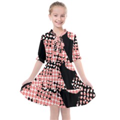 Abstrait Effet Formes Noir/rose Kids  All Frills Chiffon Dress by kcreatif