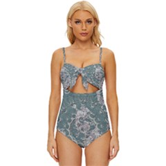 Seaweed Mandala Knot Front One-piece Swimsuit by MRNStudios